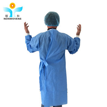 30 - 50GSM Disposable Or Reinforced Surgical Gown With Elastic Or Knitted Cuff