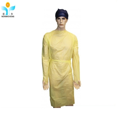 PP PE Disposable Isolation Gown Impervious With Sleeve Knitted Cuff